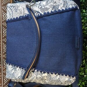 Sakroots Foldover Artist Circle Denim Bag